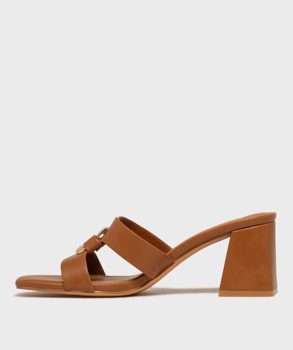 Mules à talon trapèze et bride bijou femme - Follow Me vue3 - FOLLOW ME - GEMO