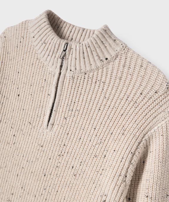 Pull en maille côtelée avec col montant zippé garçon - GEMO (ENFANT) Pull en maille côtelée avec col montant zippé garçon vue3 - GEMO (ENFANT) - GEMO