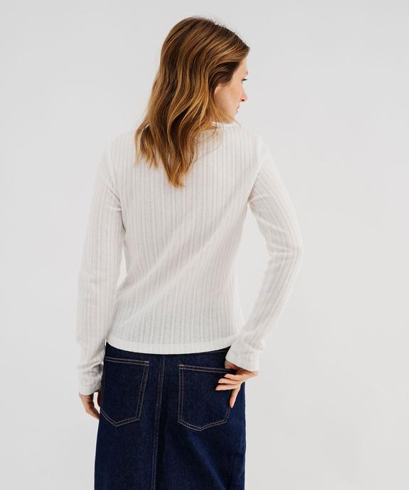 Tee-shirt manches longues en maille épaisse à col carré femme vue5 - GEMO(FEMME PAP) - GEMO