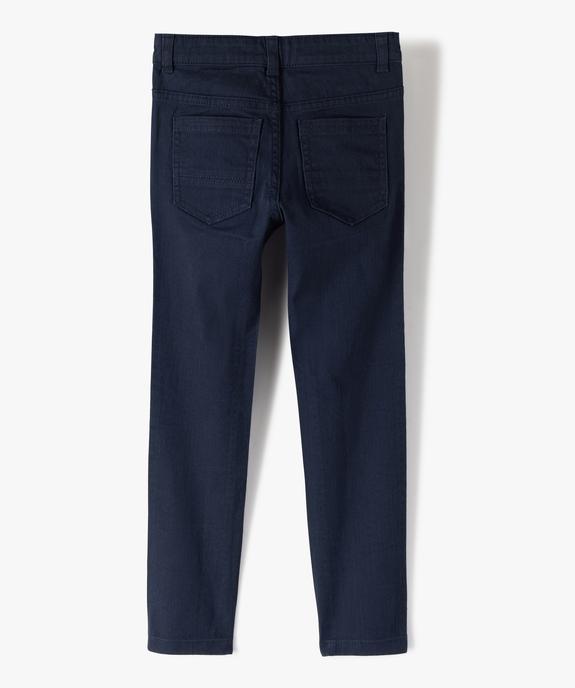 Pantalon garçon uni coupe Slim extensible  vue4 - GEMO 4G GARCON - GEMO