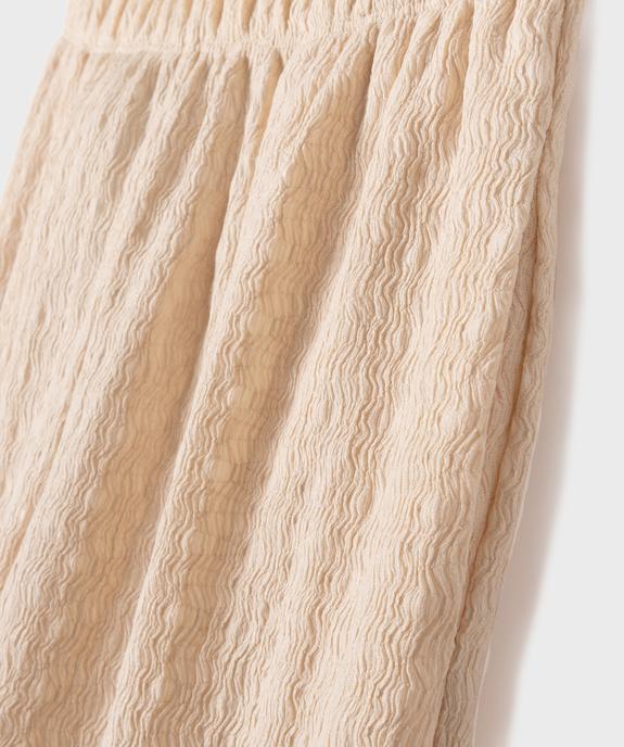 Pantalon large et fluide en matière texturée fille vue2 - GEMO 4G FILLE - GEMO