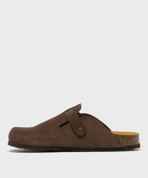 Sabots en cuir suédé avec semelle intérieure anatomique femme vue3 - TANEO GEMO FOR GOOD - GEMO