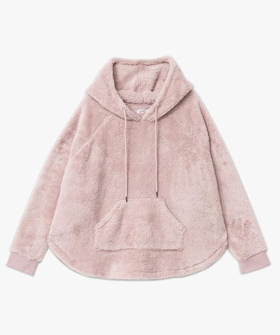 Veste d’intérieur à capuche en maille peluche femme  vue4 - GEMO(HOMWR FEM) - GEMO