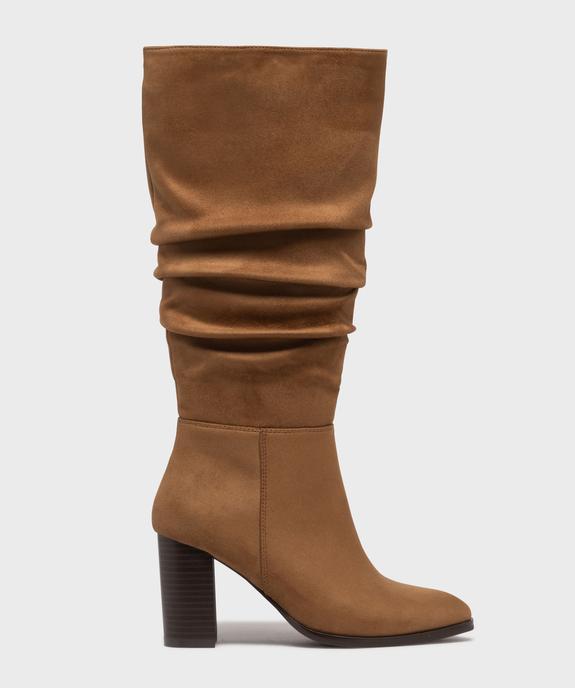 Bottes en suédine avec tige drapée femme - Follow Me vue1 - FOLLOW ME - GEMO