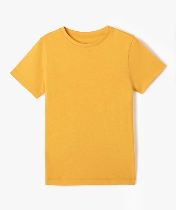 Tee-shirt à manches courtes en coton uni garçon vue1 - GEMO (ENFANT) - GEMO