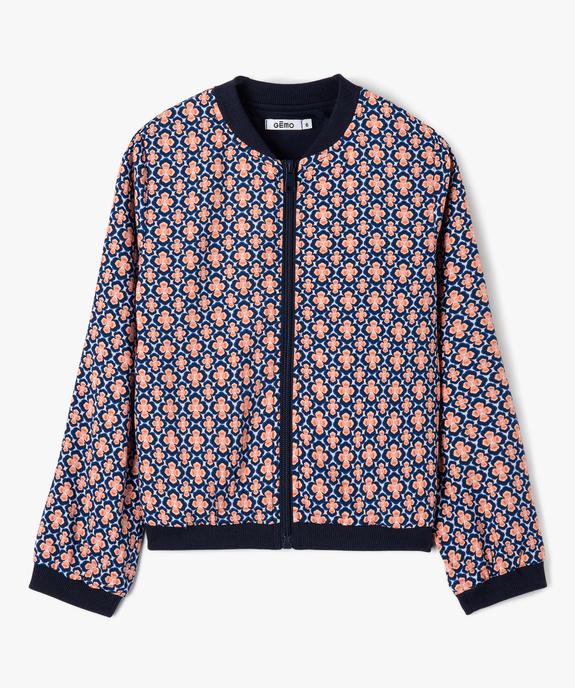 Veste fille zippée en viscose imprimée vue2 - GEMO (ENFANT) - GEMO