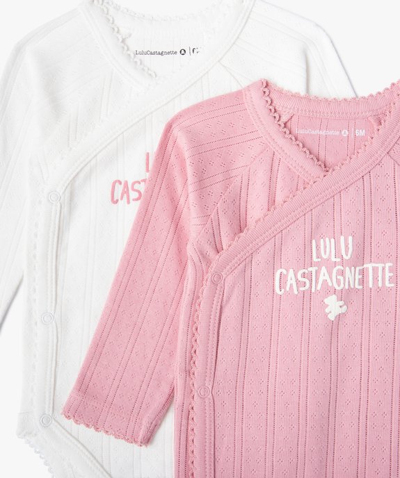Body bébé en maille ajourée à ouverture croisée - LuluCastagnette (lot de 2) vue2 - LULUCASTAGNETTE - GEMO