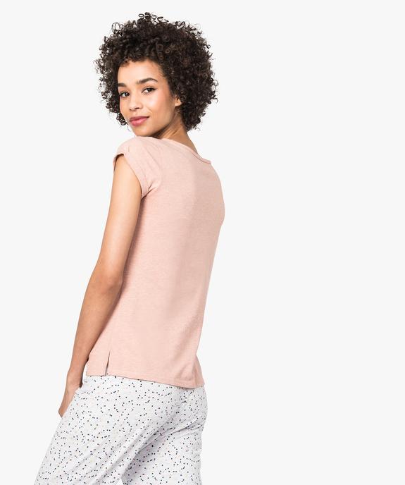 Haut de pyjama à manches courtes vue3 - GEMO(HOMWR FEM) - GEMO