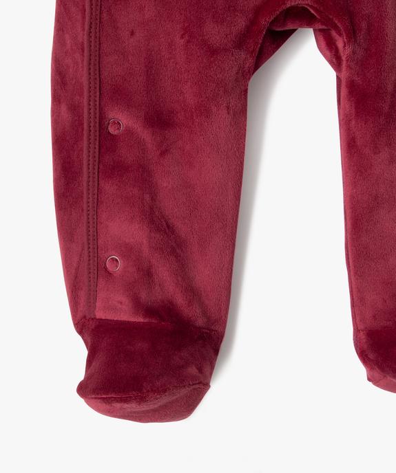 Pyjama en velours ouverture devant bébé fille vue3 - GEMO(BB COUCHE) - GEMO
