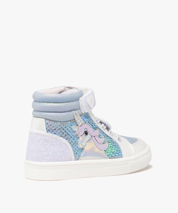 Baskets fille mid-cut licorne avec sequins et paillettes vue4 - LOVELY WINGS - GEMO