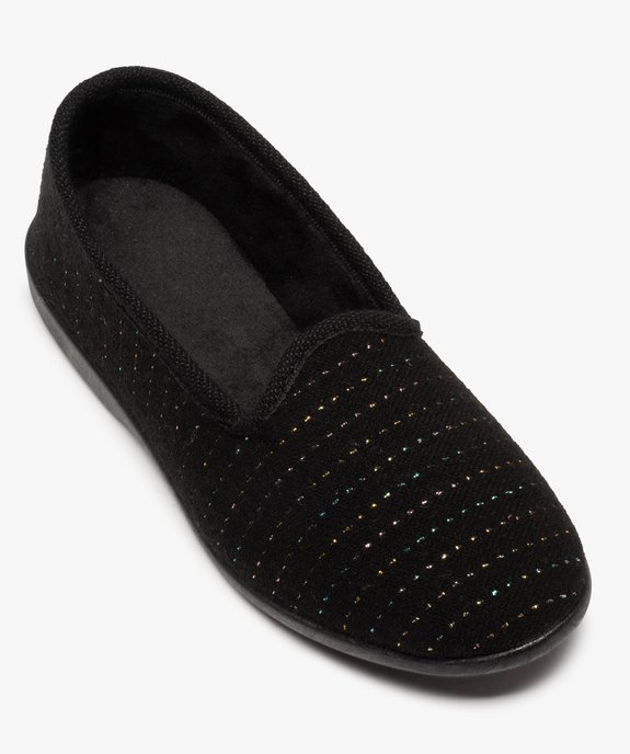 Chaussons femme style charentaises avec fil métallisé vue5 - GEMO 4G FEMME - GEMO