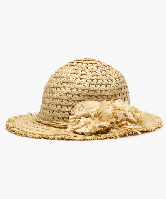 Chapeau fille capeline à fleurs en relief vue1 - GEMO (ENFANT) - GEMO