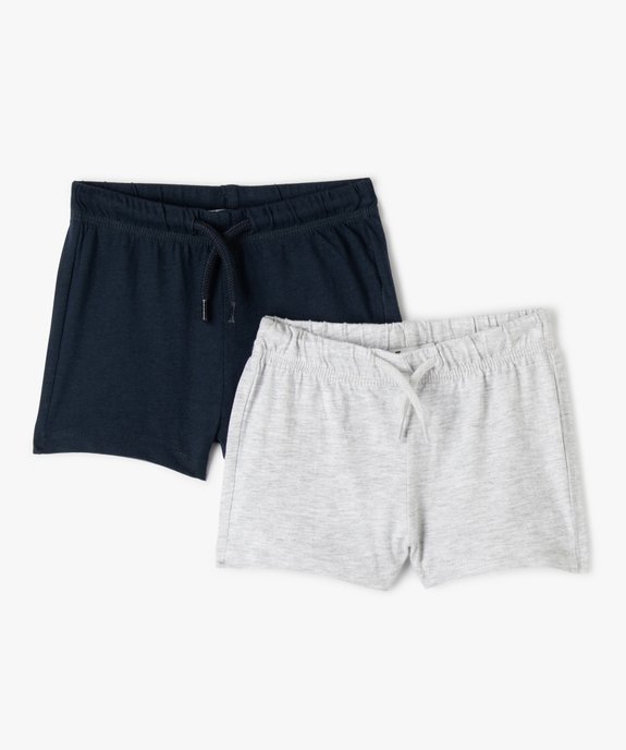 Short bébé garçon en jersey à taille élastiquée (lot de 2) vue1 - GEMO(BEBE DEBT) - GEMO
