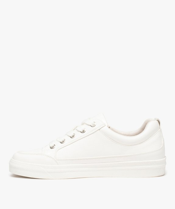 Baskets femme unies à lacets et zip motif croco vue3 - GEMO (SPORTSWR) - GEMO