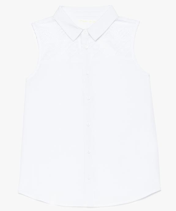 Chemise fille sans manches fluide avec plastron crocheté vue1 - GEMO (JUNIOR) - GEMO