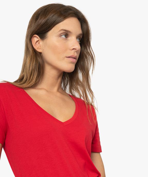 Tee-shirt femme avec large col V vue2 - GEMO(FEMME PAP) - GEMO
