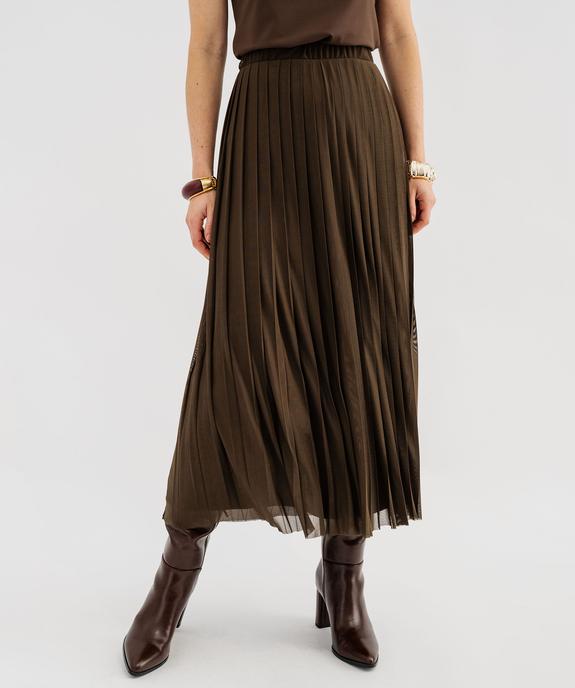 Jupe plissée en maille résille fluide femme vue1 - GEMO(FEMME PAP) - GEMO