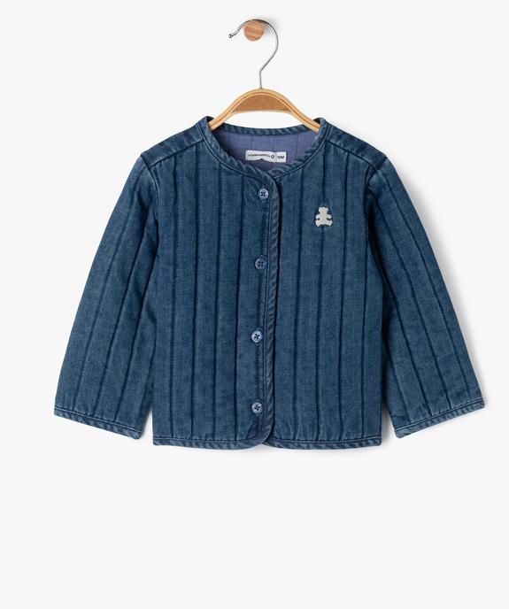 Veste matelassée en denim bébé fille - LuluCastagnette vue2 - LULUCASTAGNETTE - GEMO