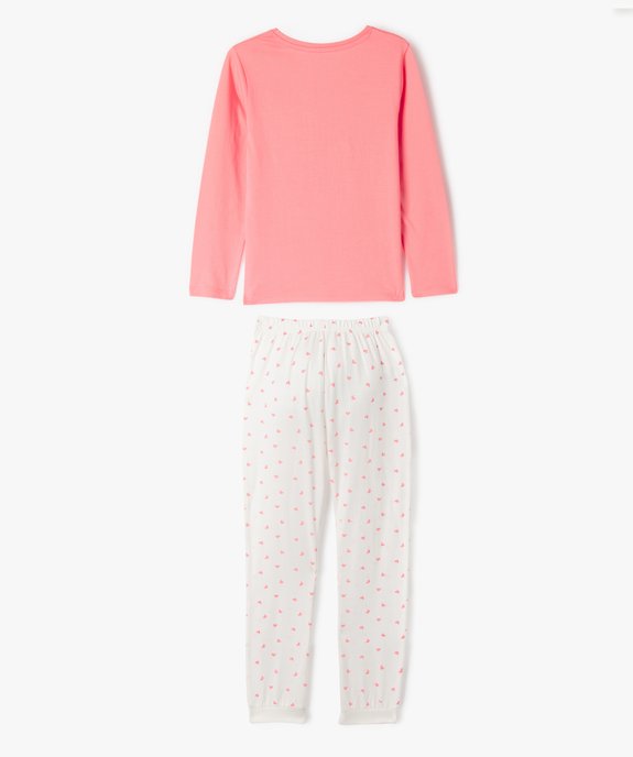 Pyjama en coton 2 pièces imprimés fille vue3 - GEMO 4G FILLE - GEMO