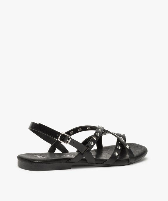 Sandales femme à talon plat et brides ornées de clous  vue4 - GEMO (CASUAL) - GEMO