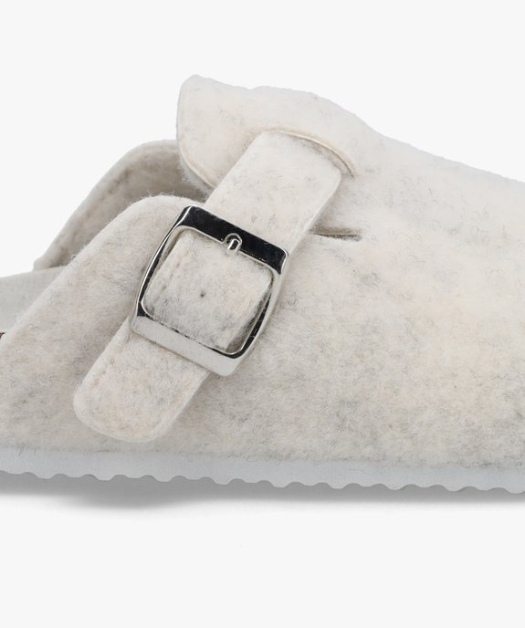 Chaussons femme mules dessus feutrine à bride ajustable vue6 - GEMO(HOMWR FEM) - GEMO