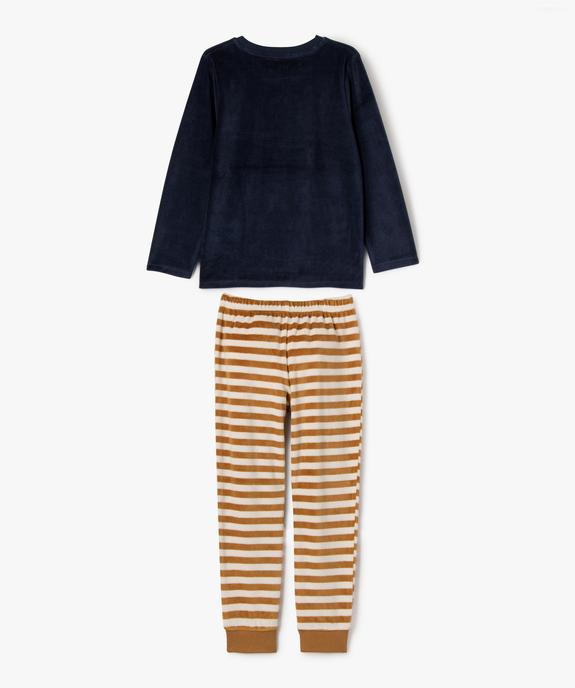 Pyjama en velours avec pantalon rayé garçon - GEMO (ENFANT) Pyjama en velours avec pantalon rayé garçon vue4 - GEMO (ENFANT) - GEMO