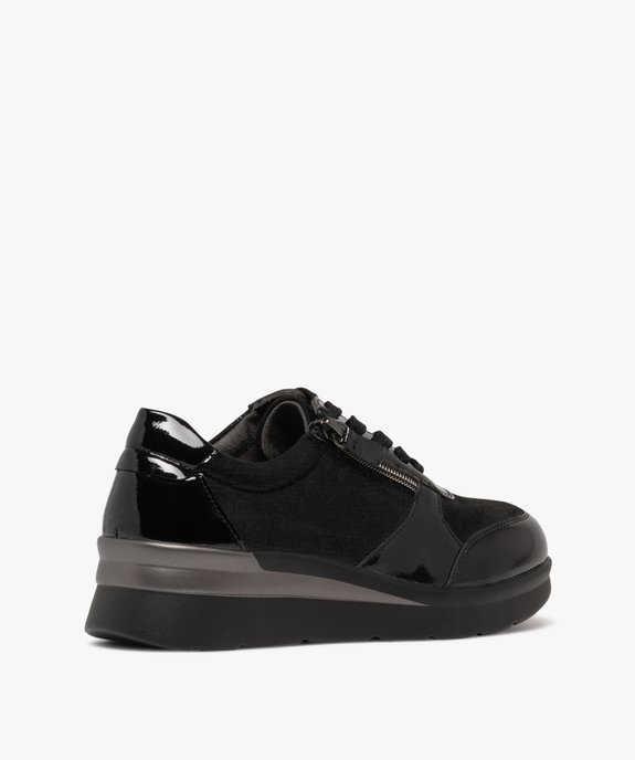 Derbies femme confort à semelle compensée et vernis avec zip latéral vue4 - G'FLEX GEMO FOR GOOD - GEMO