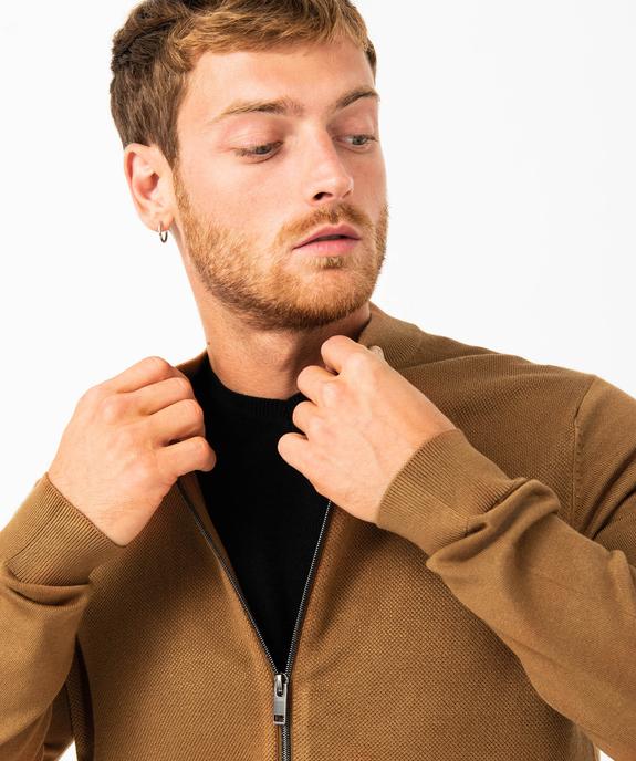 Gilet zippé en maille piquée homme vue2 - GEMO 4G HOMME - GEMO