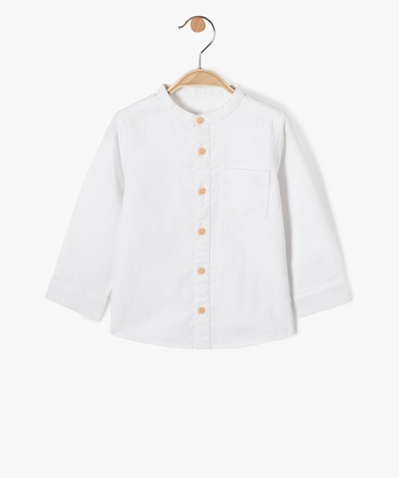 Chemise bébé garçon à manches longues et col mao vue1 - GEMO(BEBE DEBT) - GEMO