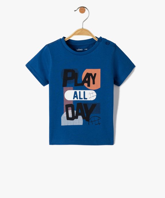 Tee-shirt bébé garçon à manches courtes avec motif vue1 - GEMO(BEBE DEBT) - GEMO
