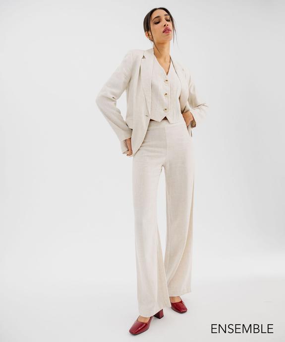 Ensemble de costume 3 pièces en viscose et lin pour femme  - GEMO