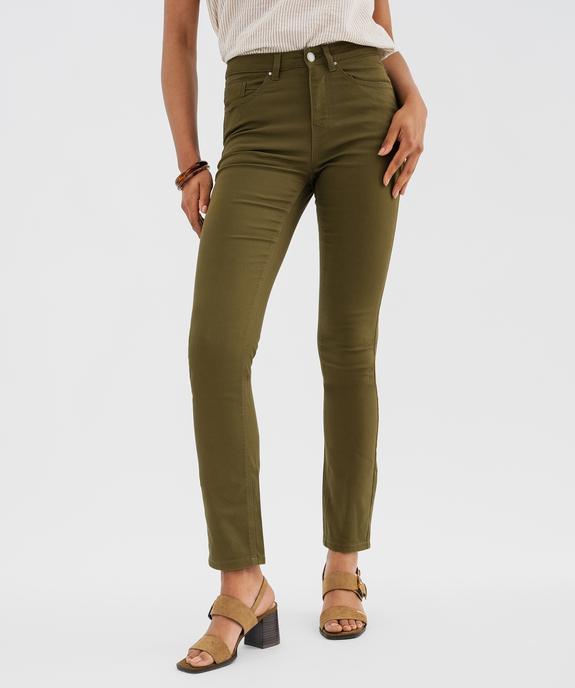Pantalon Regular taille normale en coton stretch femme vue1 - GEMO 4G FEMME - GEMO