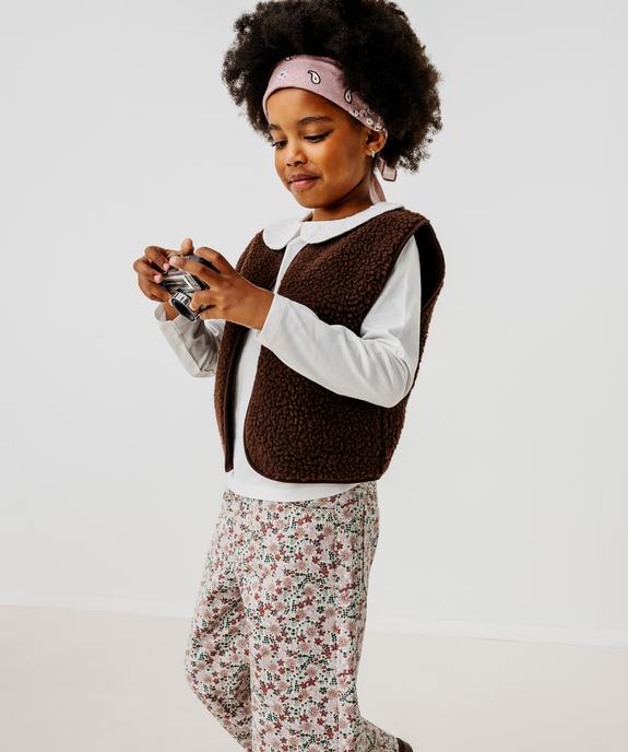 Gilet sans manches en maille sherpa fille vue1 - GEMO 4G FILLE - GEMO