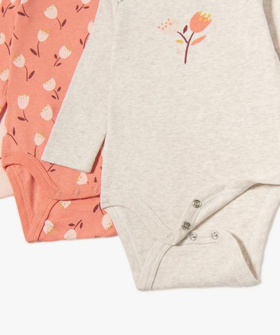 Bodies bébé imprimés à manches longues (lot de 3) vue2 - GEMO 4G BEBE - GEMO