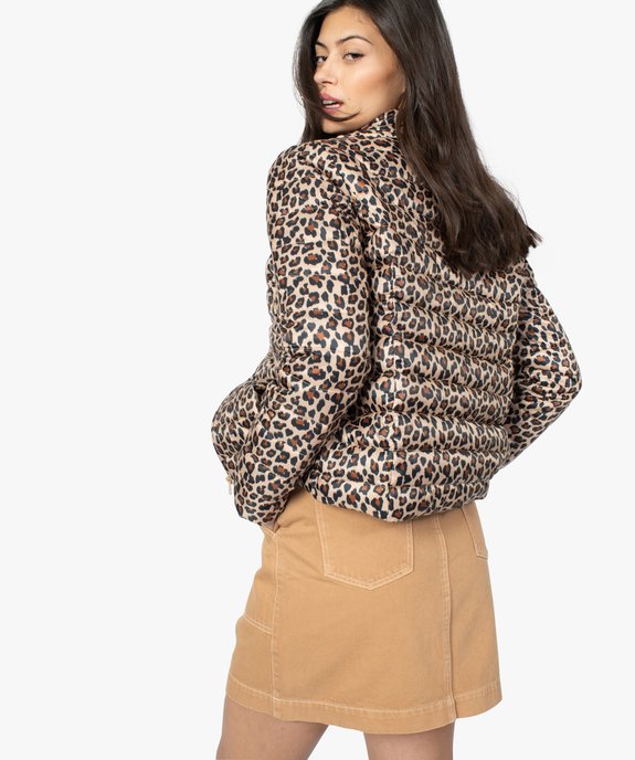 Doudoune femme fine imprimée léopard vue3 - GEMO(FEMME PAP) - GEMO