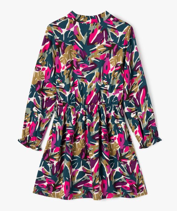 Robe imprimée à manches longues et col chemise fille vue3 - GEMO (ENFANT) - GEMO