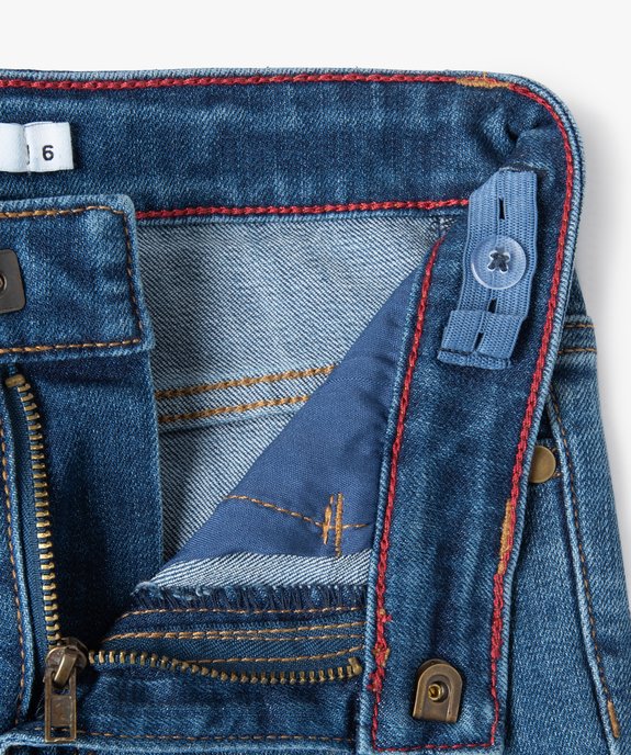 Jean garçon slim en coton stretch délavé ultra résistant vue2 - GEMO 4G GARCON - GEMO