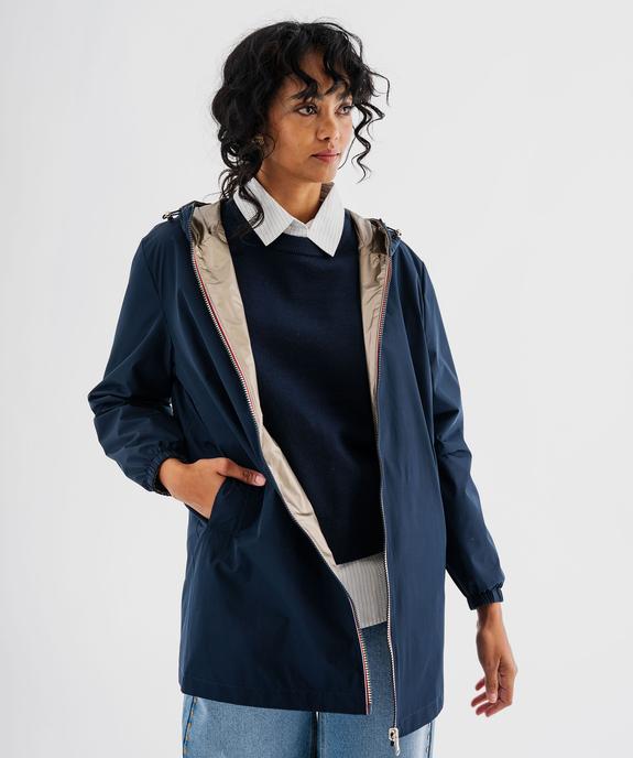 Imperméable réversible et déperlant à capuche femme vue1 - GEMO 4G FEMME - GEMO