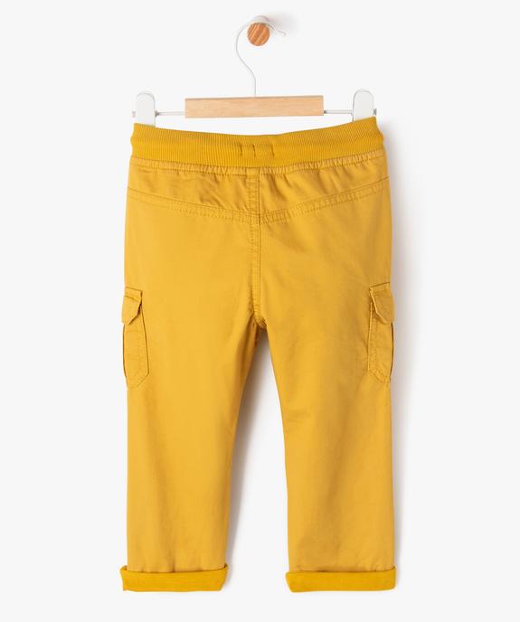 Pantalon coupe cargo doublé avec taille élastique bébé garçon  vue3 - GEMO(BEBE DEBT) - GEMO