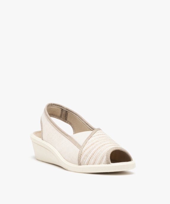 Chaussures femme spécial confort avec dessus en toile vue2 - GEMO(HOMWR FEM) - GEMO