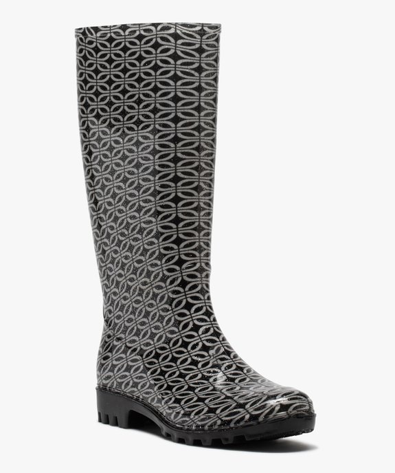 Bottes de pluie femme à paillettes et imprimé fantaisie vue2 - GEMO (EQUIPT) - GEMO