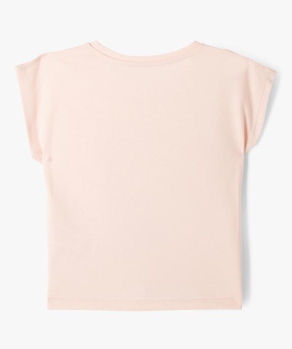 Tee-shirt à manches courtes coupe large fille vue3 - GEMO (ENFANT) - GEMO