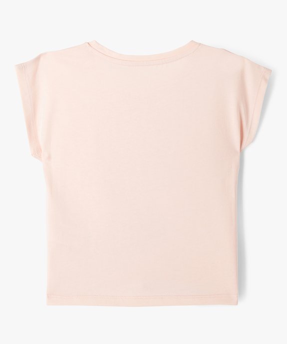 Tee-shirt à manches courtes coupe large fille vue3 - GEMO (ENFANT) - GEMO