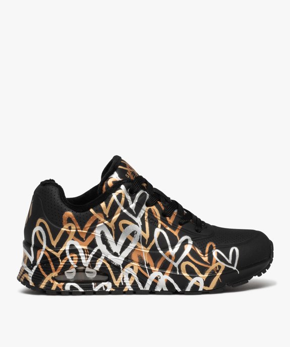 Baskets femme imprimées cœurs métallisés - Skechers X James Goldcrown vue1 - SKECHERS - GEMO