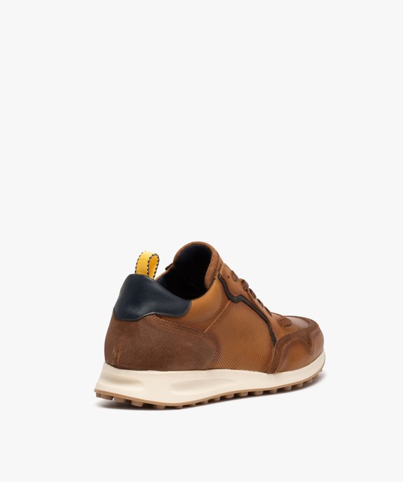 Baskets homme casual dessus cuir uni - Tanéo vue4 - TANEO - GEMO