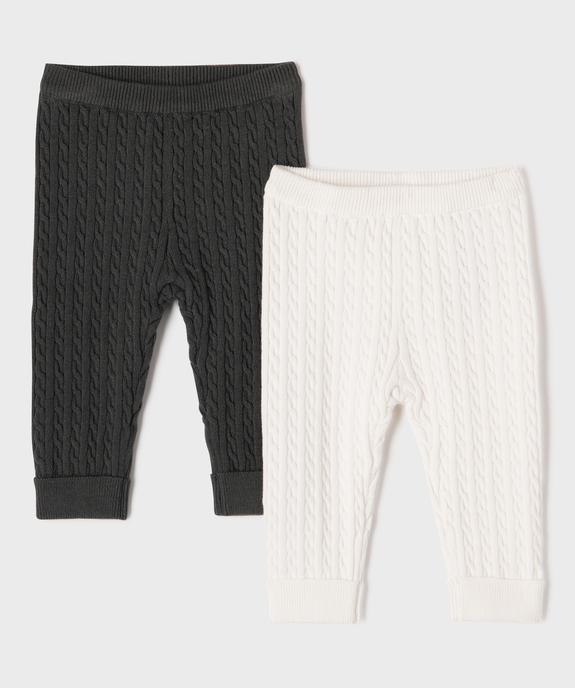 Pantalon en maille torsadée bébé (lot de 2) vue1 - GEMO(BB COUCHE) - GEMO