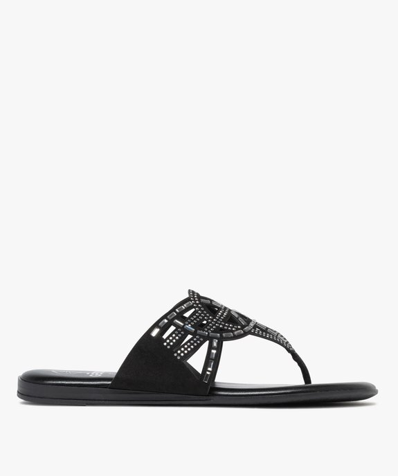 Mules femme à bride entre-doigts fantaisie avec bijoux vue1 - GEMO (CASUAL) - GEMO