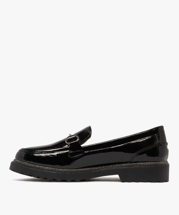 Mocassins femme vernis à semelle crantée avec liseré pailleté vue4 - FOLLOW ME G4G - GEMO