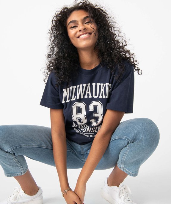 Tee-shirt femme à manches courtes oversize – Camps United vue1 - CAMPS UNITED - GEMO