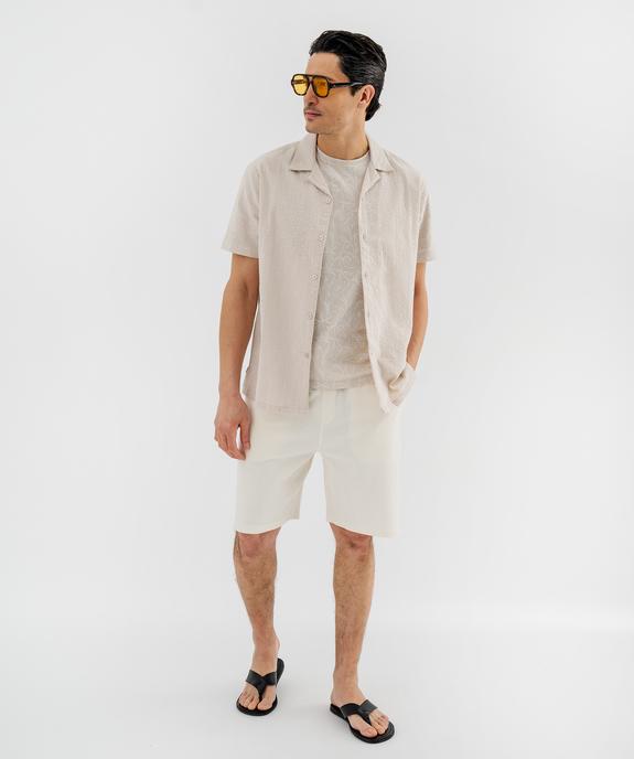 Tee-shirt manches courtes à motif feuillage homme vue4 - GEMO 4G HOMME - GEMO